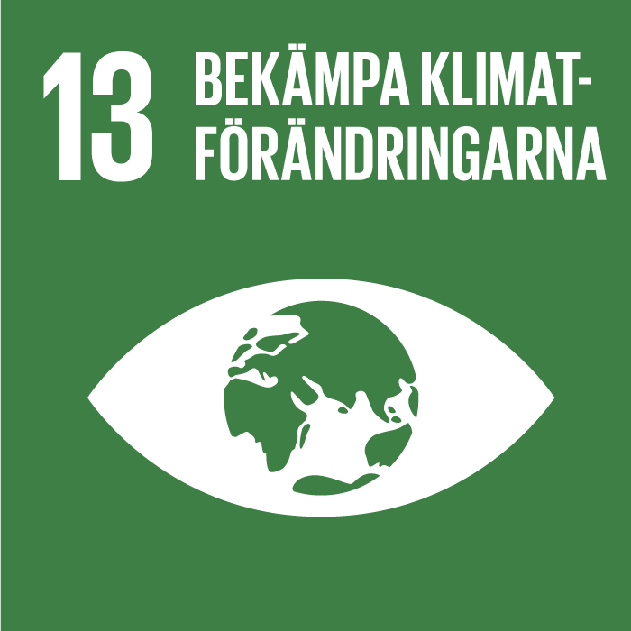 Logotyp för Globala målens mål nummer 13