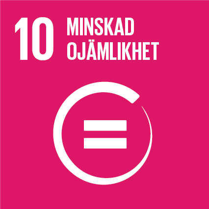 Logotyp för Globala målens mål nummer 10
