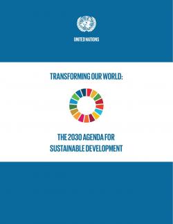 Omslag för rapporten Agenda 2030 - transforming our world (2015)
