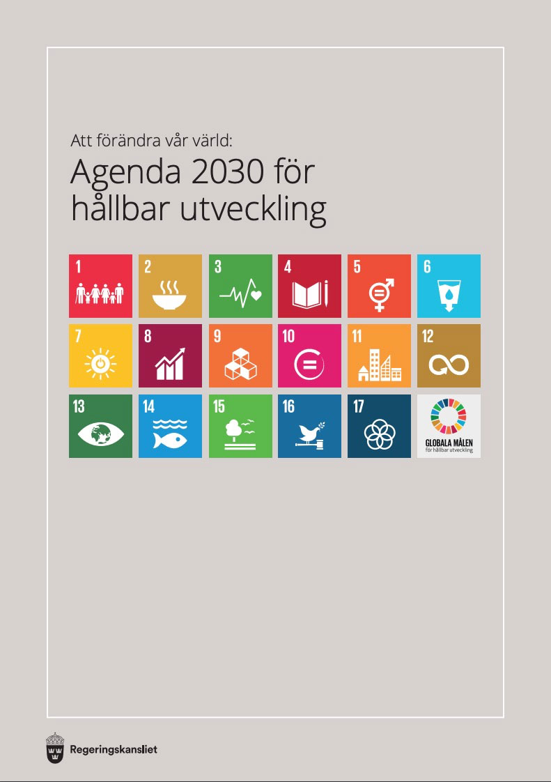 Omslag för rapporten Att förändra vår värld: Agenda 2030 för hållbar utveckling