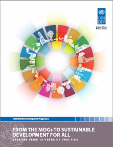 Omslag för rapporten From MDGs to SDGs - Lessons of 15 years of practice (2016)
