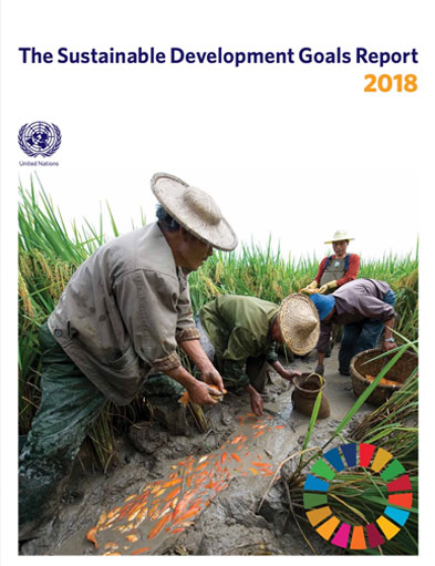 Omslag för rapporten The Sustainable Development Goals Report (2018)