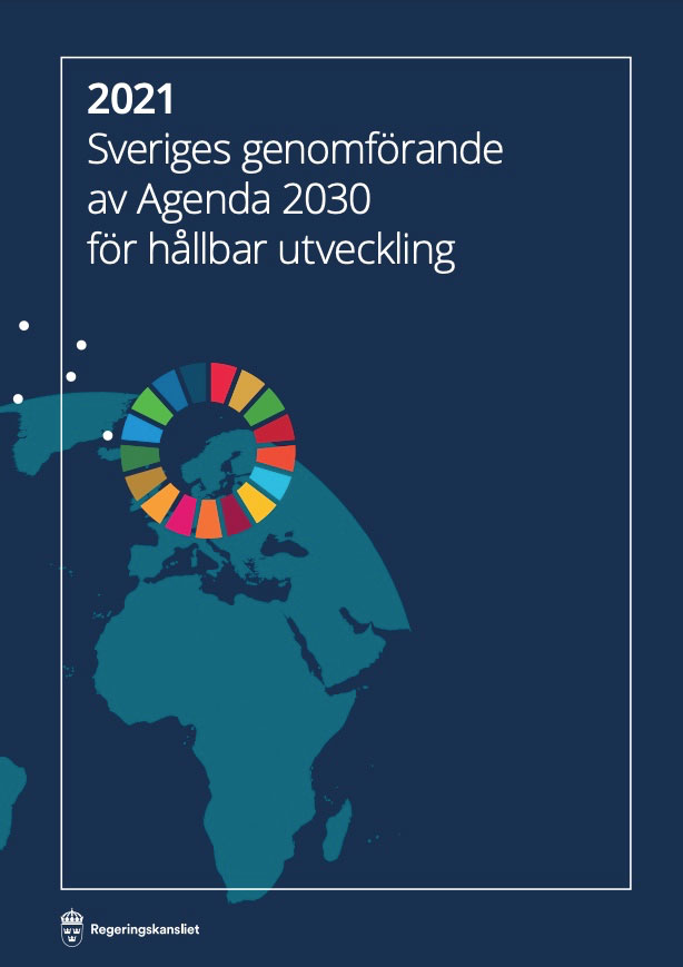 Omslag för rapporten Sveriges genomförande av Agenda 2030 för hållbar utveckling (2021)